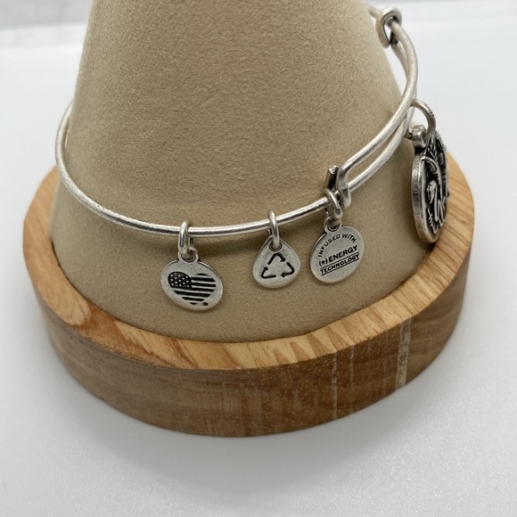 Alex and Ani Reed Charm Bangle Bracelet/Rafaelian Silver/Like New - Picture 3 of 7
